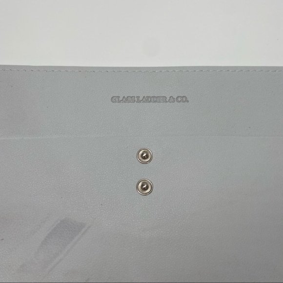 Glass Ladder & Co Light Grey Megan Vegan Leather Portfolio Clutch Tech Organizer - Picture 7 of 7